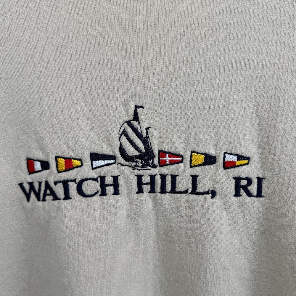 WATCH HILL Sweatshirt Mens M Rhode Island Westerly East Beach Pullover Beige - Picture 9 of 12